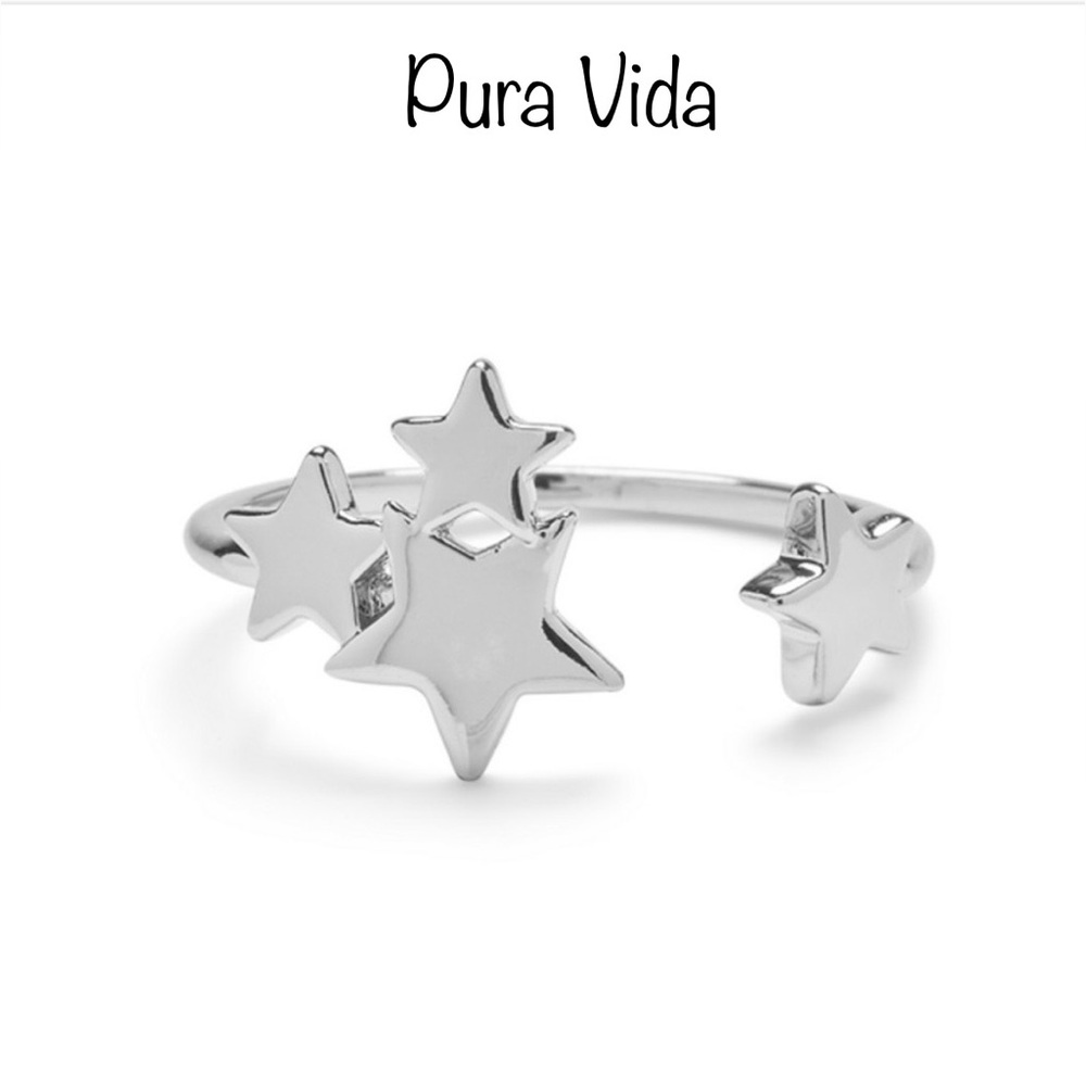 NWT PURA VIDA OPEN STARLIGHT RING IN SILVER SIZE 8